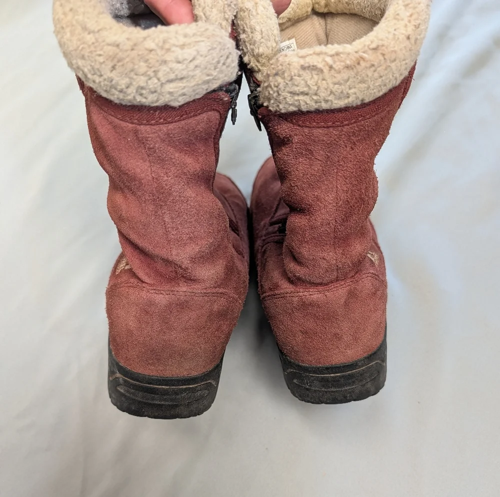 Sorel Waterproof Burgundy Suede Winter Boots Size 10